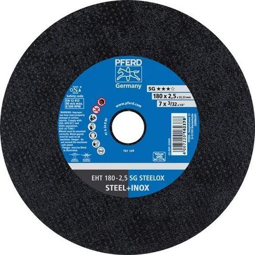 Disque à tronçonner pour acier - EHT 180-2,5 SG STEELOX - PFERD - pour acier inoxydable / en oxyde d'aluminium / fin