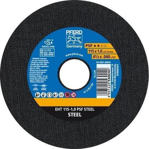 Disque à tronçonner de métal - EHT 115-1,0 PSF - PFERD - pour acier / en acier / fin