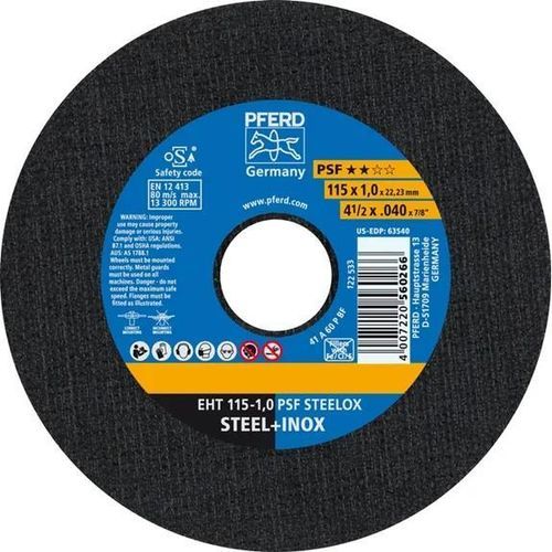 Disque à tronçonner pour acier inoxydable - EHT 115-1,0 PSF - PFERD - pour meuleuse d'angle / pour machines portatives