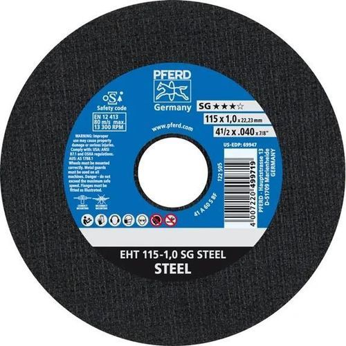 Disque à tronçonner pour acier - EHT 115-1,0 SG - PFERD - fin / pour meuleuse d'angle / pour machines portatives