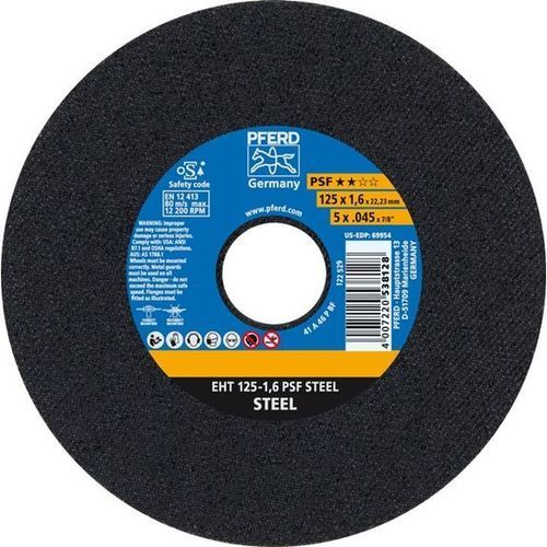 Disque à tronçonner de métal - EHT 125-1,6 PSF - PFERD - pour acier / fin / pour meuleuse d'angle