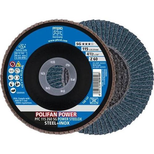 Disque à lamelle de finition - PFC 115 Z 60 SG - PFERD - pour acier inoxydable / en zirconium