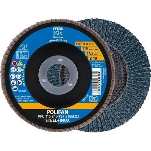 Disque à lamelle en oxyde de zirconium - PFC 115 Z 40 PSF STEELOX - PFERD - pour acier inoxydable / de finition