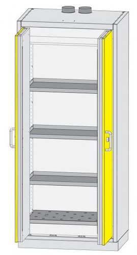 Armoire d'atelier - 895 x 595 x 2 080 mm | CLASSIC L - Dueperthal Sicherheitstechnik - sur pieds / double porte / en tôle d'acier