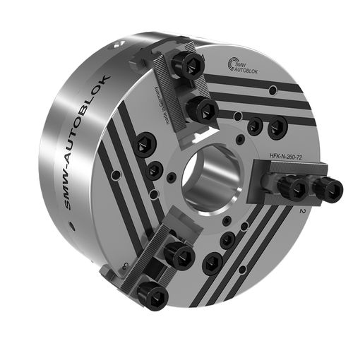 Mandrin automatique - HFKN series - SMW AUTOBLOK - 3 mors / avec passage au centre / de précision