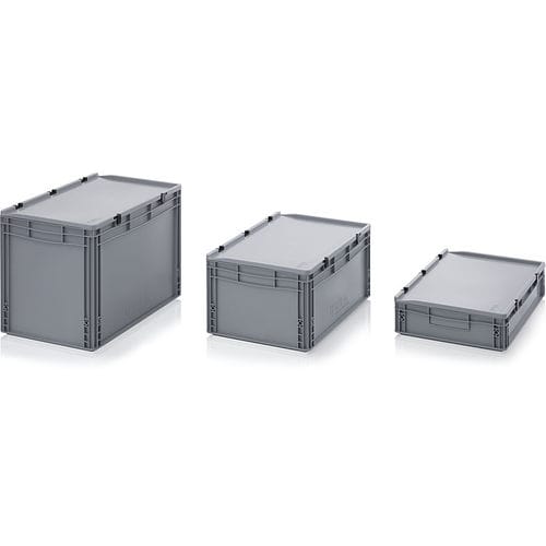 Auer Packaging Lot De 8 Bacs Euro 20 X 15 X 12 Cm Gris Avec Règle Pliante Gratuite