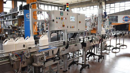 Remplisseuse boucheuse étiqueteuse pour peintures et encres - RT1U - PMR System Group - automatique / en ligne / de produits phytosanitaires