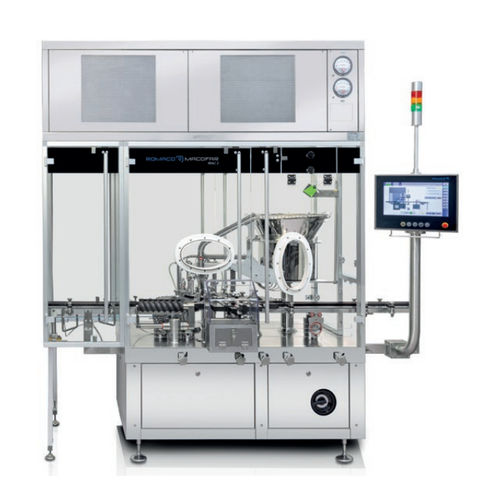 Capsuleuse à mouvement intermittent - MAC series - Romaco Group - automatique / pour bouteilles en verre