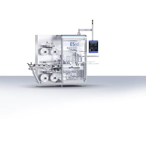 Machine de pose de bandeau étirable - ES 60 - Uhlmann Pac-Systeme GmbH & Co. KG - pour l'industrie pharmaceutique / de cartons
