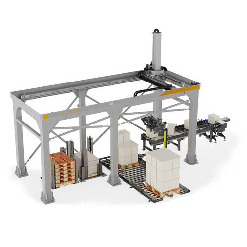 Palettiseur à portique - POWER PAQ - TMG Impianti S.p.a. - de barquettes / de cartons / de réservoir