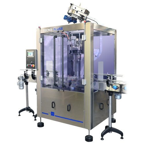 Boucheuse visseuse rotative - MTR 6 &ndash; T6 &ndash; VP - SEVEN FLUSS S.r.l. - contrôlée par PLC / pour l'industrie agroalimentaire / pour l'industrie chimique
