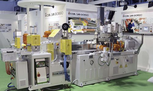 Ligne d'extrusion de laboratoire - ICMA San Giorgio - de compoundage / pour thermoplastiques