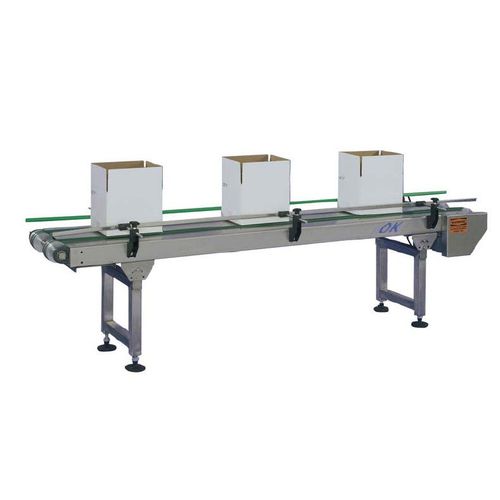 Convoyeur à bande - M800 Series - OK International - à rouleaux motorisés / horizontal / incliné