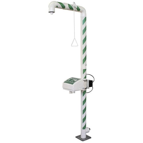 Douche de sécurité sur pied - MB 250/50 - Matcon B.V. - avec douche oculaire/faciale / d'extérieur / en acier inoxydable