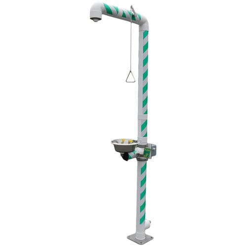 Douche de sécurité sur pied - MB 250/30 series - Matcon B.V. - en plastique / avec douche oculaire/faciale / d'extérieur