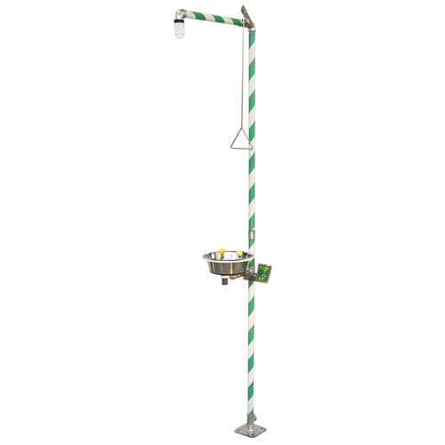 Douche de sécurité sur pied - MB 150/30 1'' - Matcon B.V. - en plastique / avec douche oculaire/faciale / d'intérieur