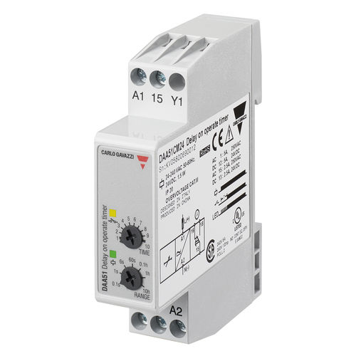 Temporisateur électronique - DAA51CM24 - CARLO GAVAZZI - retardé à l'attraction / sur rail DIN / pour boîtier
