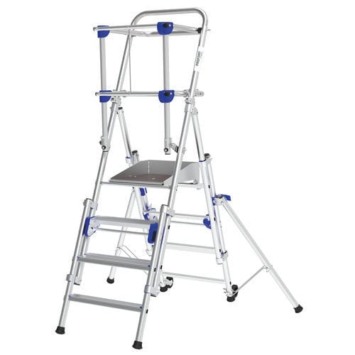 Échelle en aluminium - PROFORT X-TEND - TUBESCA - à plate-forme / télescopique / à crinoline