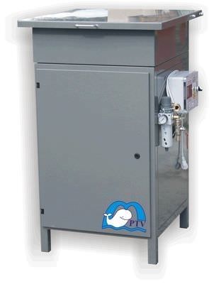 Réservoir de stockage - 800 x 800 x 1 200 mm | - PTV spol. sr.o. - d'abrasif / pour machine de découpe au jet d'eau / en métal