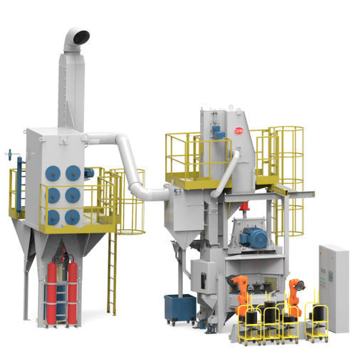 Grenailleuse de précontrainte à table tournante - Cym Materiales - à turbine / pour métal / avec chargement