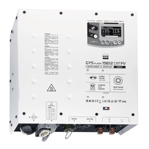 Chargeur de batterie lithium - GYSFLASH 158.12 CNT FV - GYS - plomb / triphasé / USB