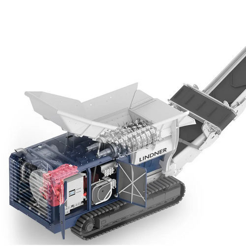 Machine à déchiqueter mobile - Urraco 75 - Lindner Recyclingtech GmbH - primaire / à deux arbres / pour déchets électroniques