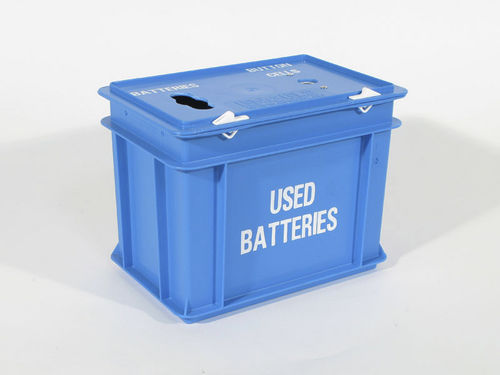 Caisse en plastique - 3-xxx B series - Engels Manutention et Environnement - de récupération pour batteries usagées / gerbable sur couvercle