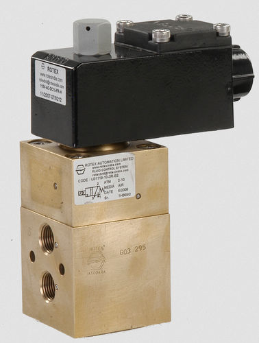 Électrovanne à commande assistée - P3003V01 - Rotex Automation Limited - 3 voies / normalement ouverte / pour gaz
