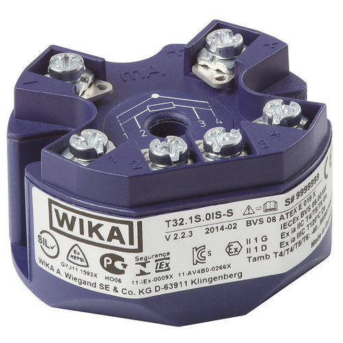 Transmetteur de température en tête de sonde - T32.xS - WIKA Alexander Wiegand SE & Co. KG - sur rail DIN / thermocouple / numérique