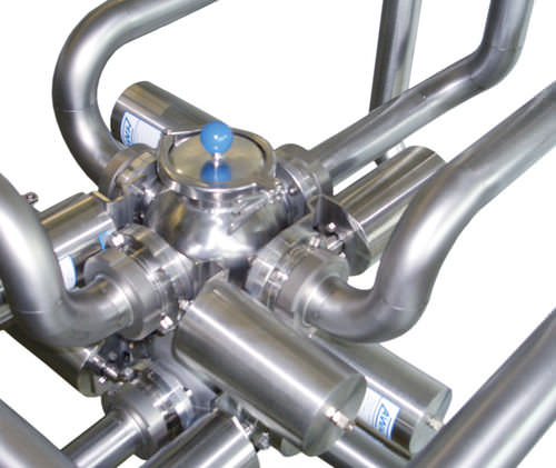 Vanne à boisseau sphérique - Armaturenwerk Hötensleben GmbH - à commande pneumatique / de transfert