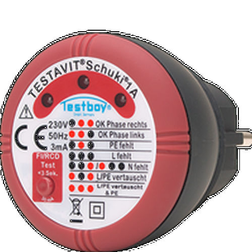 Testeur de sécurité électrique - TESTAVIT SCHUKI 1A - Testboy - pour prise de courant / portable