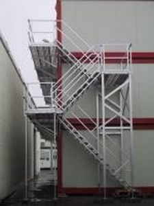 Escalier droit - Mauderer Alutechnik - en aluminium / pour bâtiments préfabriqués