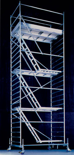 Tour d'échafaudage mobile - 4.6 - 12.6 m | Bavaria Type MT 14-20/25 - Mauderer Alutechnik - de façade / modulaire / avec escaliers