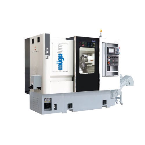 Centre de tournage CNC - T6 Twin - Müga Werkzeugmaschinen GmbH - à banc incliné / 12 outils / de haute précision