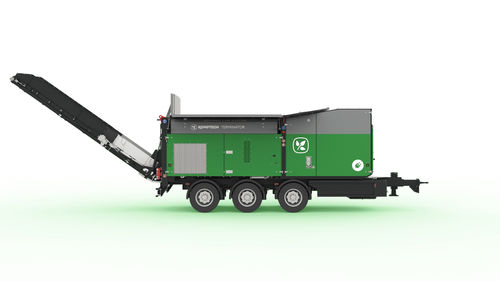 Déchiqueteur à 1 arbre - Terminator e-mobile - Komptech - de déchets solides et en vrac / compact / mobile