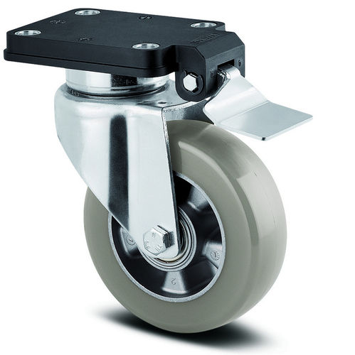 Roulette pivotante - Delta central - TENTE ® - à platine / en acier embouti