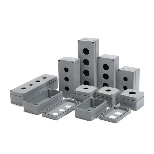 Boîtier pour bouton poussoir - AL series - BOXCO Inc. - de petite taille / rectangulaire / en aluminium