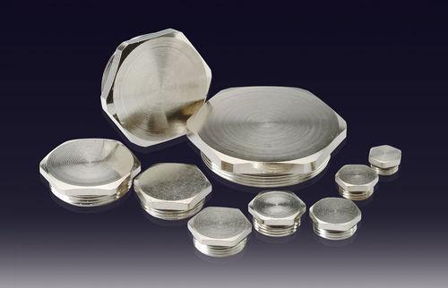 Bouchon hexagonal - DPM-P series - BOXCO Inc. - fileté / en laiton nickelé / de protection