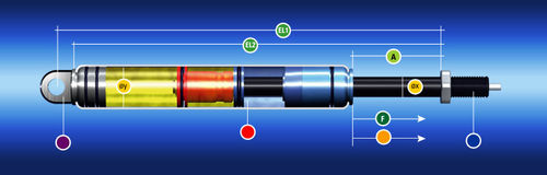 Ressort à gaz à usage industriel - P-Modell - BANSBACH easylift - blocable