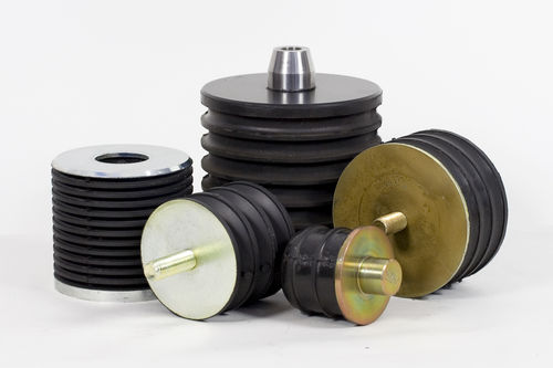 Support antivibratoire rond - Flexibil SRL rubber-metal solutions - en élastomère / pour machine lourde