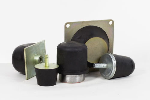 Butée amortissante en caoutchouc - Flexibil SRL rubber-metal solutions - en acier / cylindrique / conique