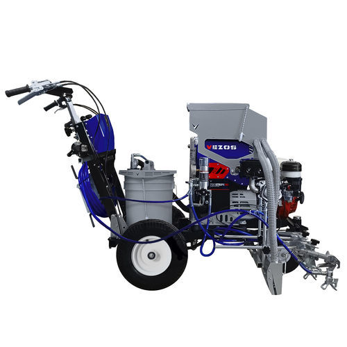 Machine de traçage de ligne pour les routes - PROSTRIPE 300 - VEZOS - hydraulique / à 2 pistolets / à conducteur accompagnant