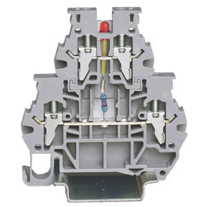 Bloc de jonction sur rail-DIN - 5374201 - Morsettitalia - à connexion à vis / gris / avec LED