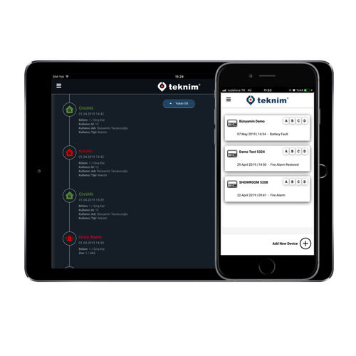 Application mobile de contrôle - TEKNIM ELEKTRONIK A&#350;. - d'alarme / Androïd / iOS