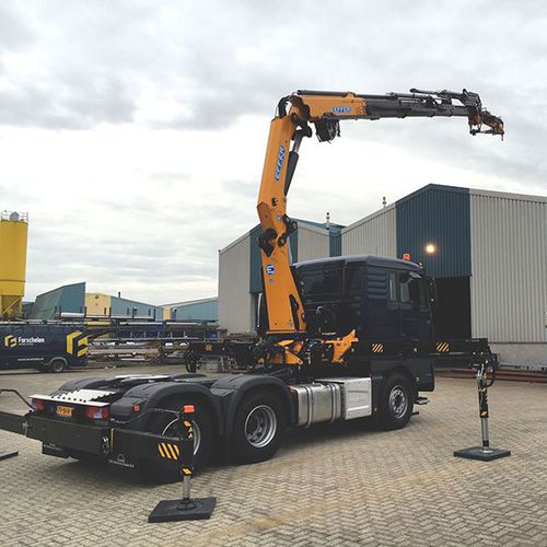 Grue montée sur camion - 395  - Effer S.p.a - à flèche articulée / pliable / pour chantier