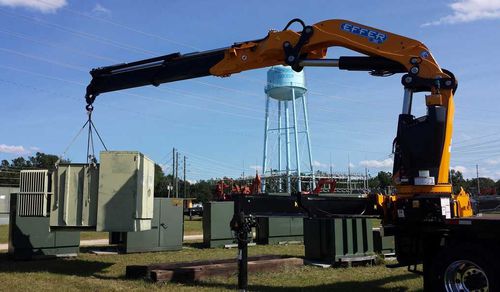 Grue montée sur camion - 505  - Effer S.p.a - pliable / de levage / hydraulique
