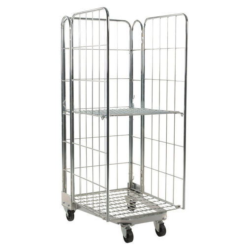 Roll-conteneur emboîtable - MRN 0708-3S - Arcawa GmbH - multiusage / en maille métallique / à étagères