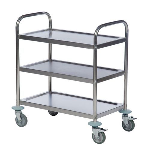 Chariot desserte - AKM 60351 - Arcawa GmbH - en acier inoxydable / 3 niveaux / polyvalent