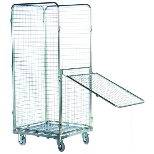 Roll-conteneur multiusage - MR 0708-4S-50 - Arcawa GmbH - à étagères / 4 panneaux / en maille métallique