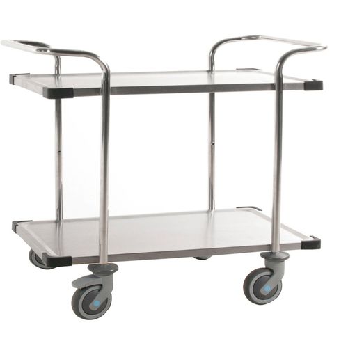 Chariot desserte - AKM 60364-D - Arcawa GmbH - en acier inoxydable / 2 niveaux / à roulettes